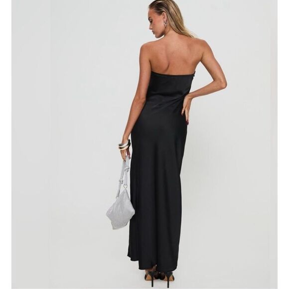 Princess Polly MARLISA STRAPLESS MAXI DRESS BLACK Nwot Size 4 - Picture 8 of 9
